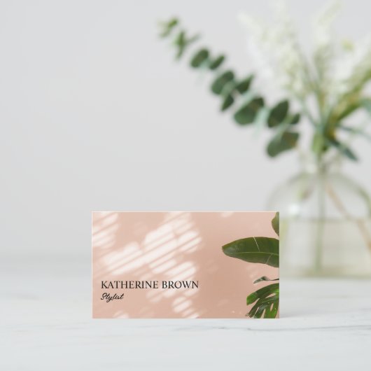 Elegante minimalistische schoonheidssalon stylist  visitekaartje (Staand voorkant)