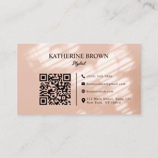 Elegante minimalistische schoonheidssalon stylist  visitekaartje (Achterkant)