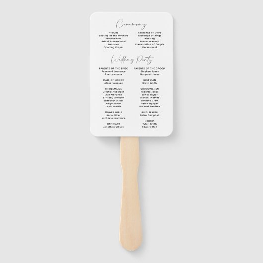 Elegante minimalistische schuur bruiloft programma handwaaier (Achterkant)