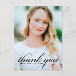 Elegante Minimalistische Script Afstudeerfoto Beda Briefkaart