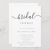 Elegante minimalistische script bruidsshower uitno kaart (Voorkant / Achterkant)