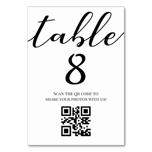 Elegante minimalistische script bruiloft QR-code Kaart (Achterkant)