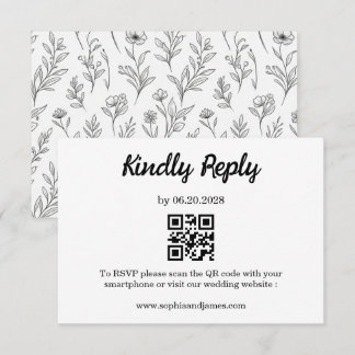 Elegante Minimalistische Script Combo Traditioneel RSVP Kaartje