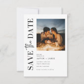Elegante Minimalistische Script Foto Bruiloft Save The Date (Voorkant)