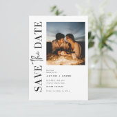 Elegante Minimalistische Script Foto Bruiloft Save The Date (Staand voorkant)