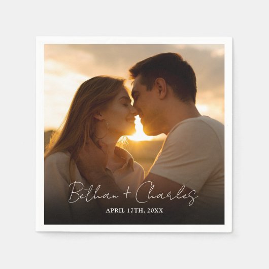 Elegante minimalistische script foto servet (Voorkant)