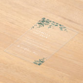 Elegante minimalistische script groen bruiloft acryl uitnodigingen (Laagn)