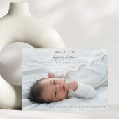Elegante Minimalistische Script Hello Baby 2 Foto Aankondiging