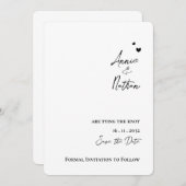 Elegante Minimalistische Script Knoop in de Draad  Aankondiging (Voorkant / Achterkant)