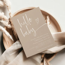 Elegante Minimalistische Script Neutrale Baby Show
