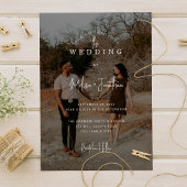 Elegante minimalistische script overlay foto bruil kaart