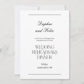 Elegante Minimalistische Script Rehearsal Dinner Kaart (Voorkant)