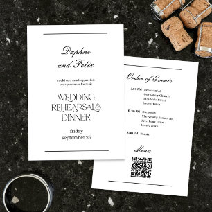 Elegante Minimalistische Script Rehearsal Dinner Kaart