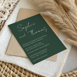 Elegante Minimalistische Script Saliegroen Huwelij Kaart