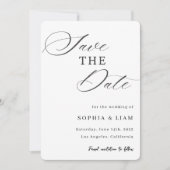Elegante Minimalistische Script Save the Date Kaar (Voorkant)