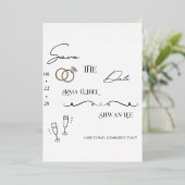 Elegante Minimalistische Script Save the Date Kaar Folie Uitnodiging (Staand Voorkant)