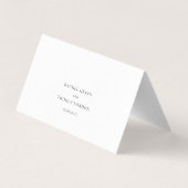 Elegante minimalistische script trouwplaatskaarten kaart (Achterkant)