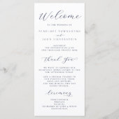 Elegante Minimalistische Script-Typografie Huwelij Programmakaart (Voorkant)