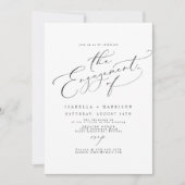 Elegante Minimalistische Script Verlovingsfeest Kaart (Voorkant)