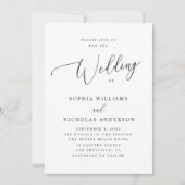 Elegante minimalistische scriptbruiloft | formele  kaart (Voorkant)