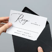 Elegante minimalistische scriptbruiloft | Maaltijd RSVP Kaartje