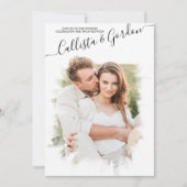 Elegante minimalistische scripted fotocollage brui kaart (Voorkant)