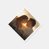 Elegante minimalistische scriptfoto servet (Hoek)