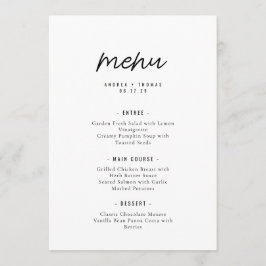 Elegante Minimalistische Scriptie Bruiloft Menu