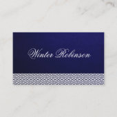 Elegante minimalistische siervector blauw wit visitekaartje (Voorkant)