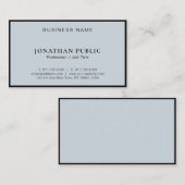 Elegante minimalistische Sjabloon in zwart en zilv Visitekaartje (Voorkant / Achterkant)