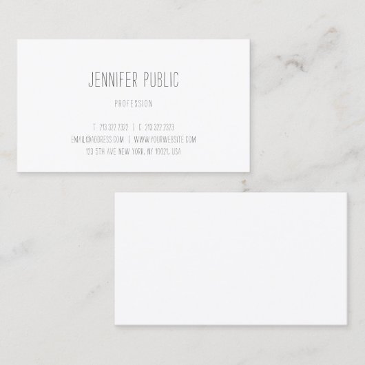 Elegante minimalistische Sjabloon Kalligrafie Mode Visitekaartje (Voorkant / Achterkant)