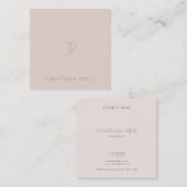 Elegante minimalistische Sjabloon Modern Monogram  Vierkante Visitekaartje (Voorkant / Achterkant)