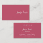 Elegante minimalistische Sjabloon rood modern eenv Visitekaartje (Voorkant / Achterkant)