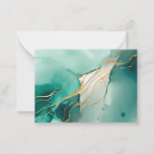 Elegante minimalistische smaragd bruiloft paar mon notitiekaartje (Achterkant)