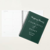 Elegante minimalistische smaragd groene bruiloft planner (Display)