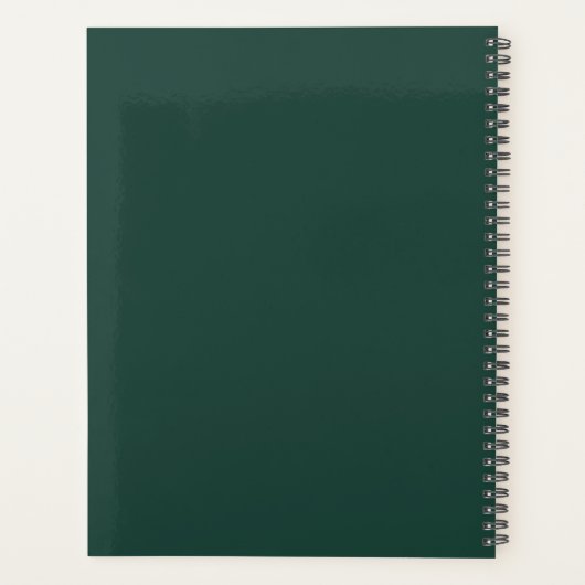 Elegante minimalistische smaragd groene bruiloft planner (Achterkant)