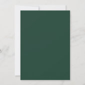 Elegante Minimalistische Smaragdgroene Trouwdag Kaart (Achterkant)