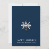 Elegante minimalistische sneeuwvlok feestdagenkaart (Voorkant)