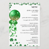 Elegante minimalistische St. Patrick's Day bruilof Menu (Voorkant)