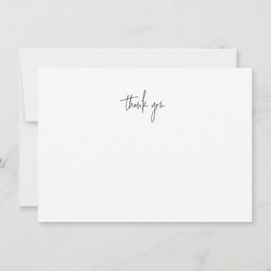 Elegante minimalistische stijlvolle bruiloft fotos bedankkaart (Achterkant)