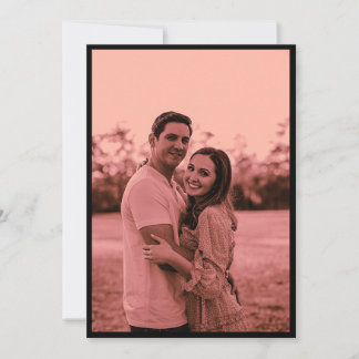Elegante Minimalistische Stof Roze Foto Bewaar de  Save The Date