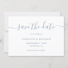 Elegante Minimalistische Stofblauwe Save The Date