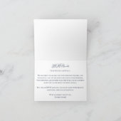 Elegante minimalistische stoffige blauwe bloem isl bedankkaart (Binnen)