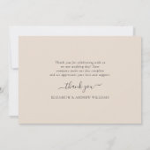 Elegante minimalistische stoffige blauwe bloemen b bedankkaart (Achterkant)