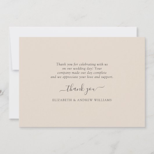 Elegante minimalistische stoffige blauwe bloemen b bedankkaart (Achterkant)