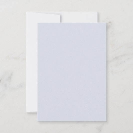 Elegante minimalistische stoffige blauwe bruiloft RSVP kaartje (Achterkant)