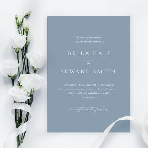 Elegante minimalistische stoffige blauwe formele b kaart