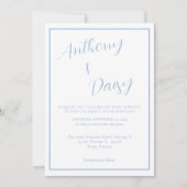 Elegante minimalistische stoffige blauwe grens bru kaart (Voorkant)