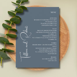 Elegante minimalistische stoffige blauwe grote nam menu