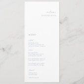Elegante minimalistische stoffige blauwe plaats ka menu (Voorkant)